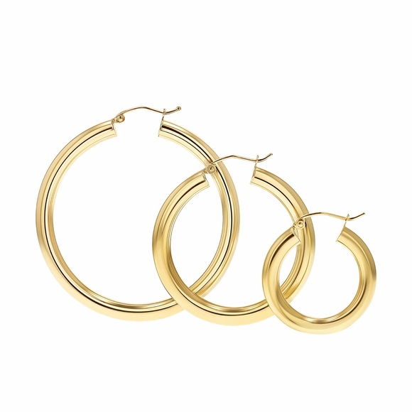 18K Gold Filled Hoop Earrings 1 pair - Picture 6 of 11